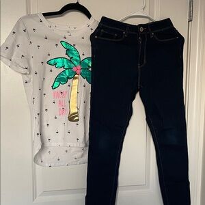 Wonder Nation White and Green Kids Matching Set